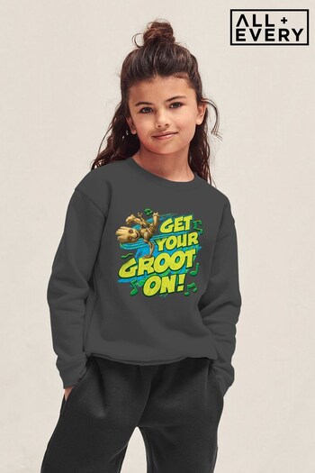All + Every Grey Marvel GOTG Guardians Get Your Groot On Kids Sweatshirt (134517) | £29