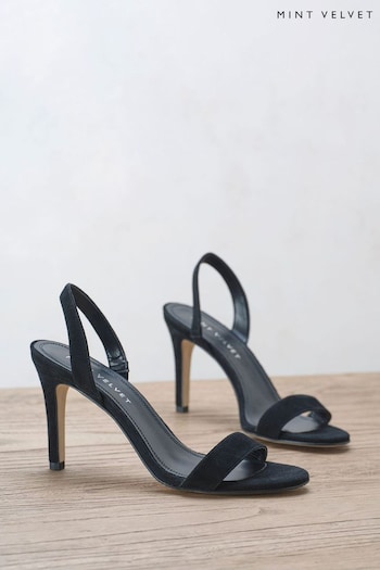 Mint Velvet Black Amara Black Heeled Sandals trey (135103) | £119