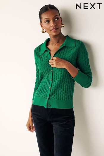 Green Textured Knitted Cardigan (135550) | £38