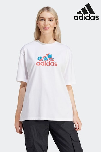 adidas festival White Sportswear Flower Pack Badge Of Sport T-Shirt (135591) | £23