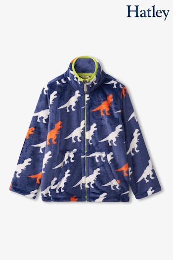 Hatley Blue T-Rex Fuzzy Zip Up Fleece (135727) | £35