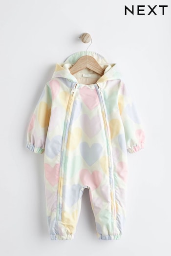 Pastel Yellow/ Pink/ Lilac Heart Baby Packable All-In-One Pramsuit (0mths-2yrs) (135875) | £25 - £27