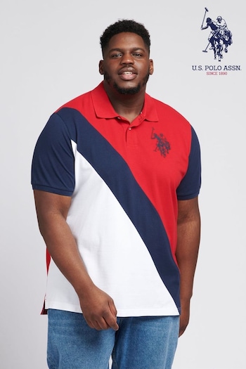 U.S. Polo Assn. Red Angled Cut & Sew Polo Shirt (136210) | £50