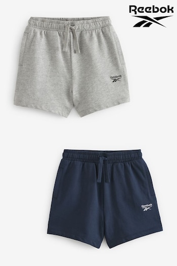 Reebok logo Junior 2 Pack Navy/Grey Sweat Shorts (136457) | £20