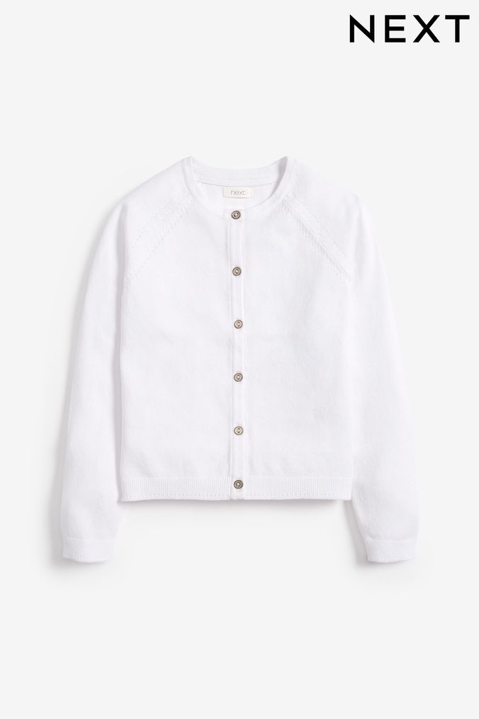 Girls white shop cardigan age 10