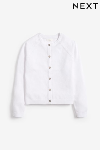 White Button-Up Cardigan (3-16yrs) (137138) | £11 - £16
