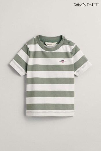 GANT Baby Striped Shield Logo Short Sleeve T-Shirt (137396) | £12.50