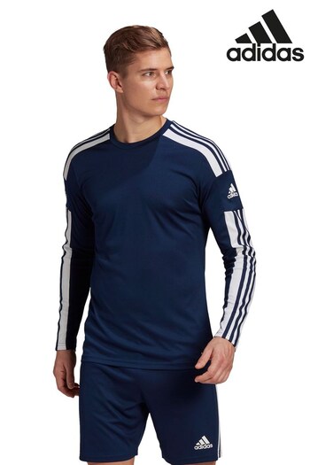 adidas Navy Football Squadra Long Sleeve T-Shirt (137429) | £23