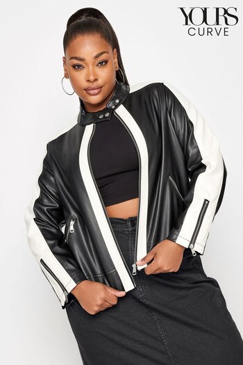 Yours Curve Black Motorcycle Jacket (137969) | £60
