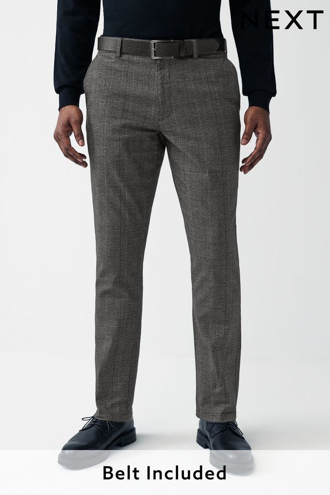 Men s Check Trousers Pattern Chino Trousers Next