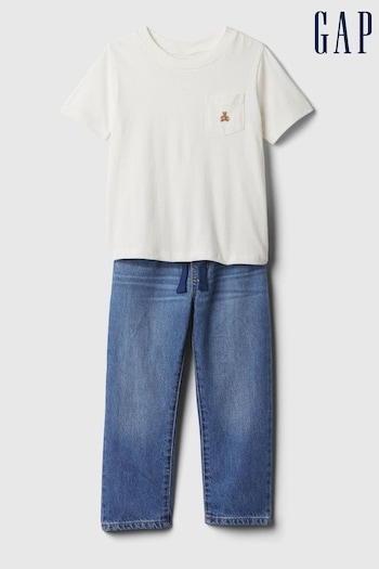 Gap Blue Brannan Bear Baby Short Sleeve T-Shirt and Jeans Set (6mths-5yrs) (138208) | £35
