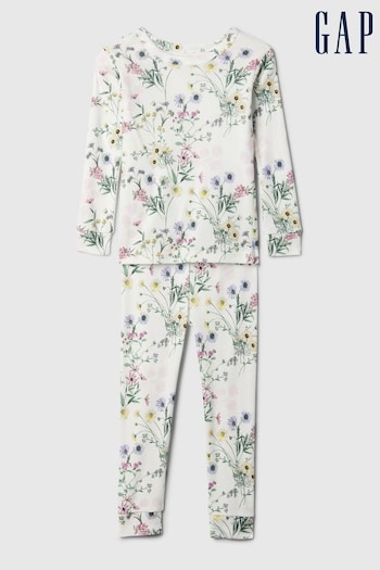 Gap White Organic Cotton Graphic Print Pyjama Set (12mths-5yrs) (138277) | £18