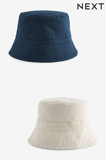 Navy Blue/Ecru White Reversible Bucket Hat (138319) | £12