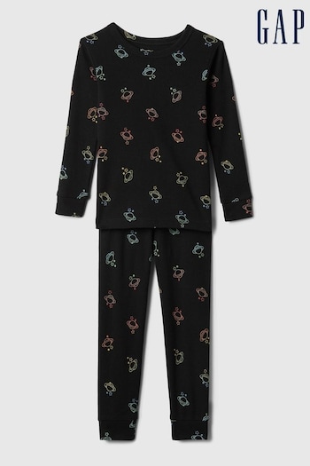 Gap Black Organic Cotton Print Pyjama Set (12mths-5yrs) (138350) | £18