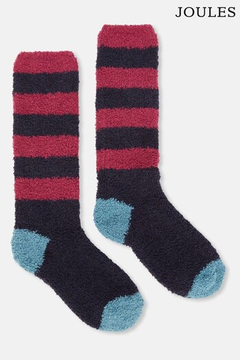 Joules Fluffy Navy & Plum Socks (138533) | £9.95