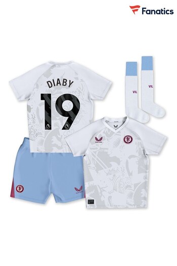 Fanatics Aston Villa Away Infant White Kit 2023-24 - Diaby 19 (138853) | £55