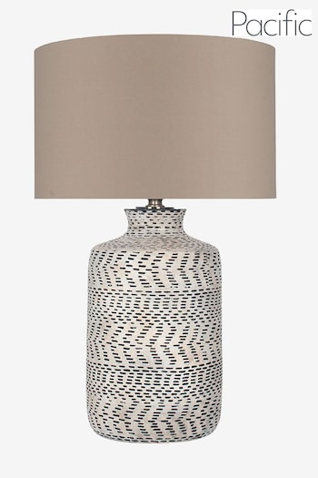 Pacific Black Atouk Textured Stoneware Table Lamp (138874) | £130