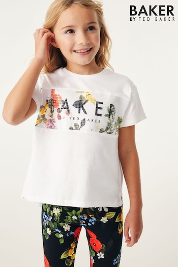 Baker by Ted Baker Floral Black Moncler Leggings and Sequin T-Shirt Set (138975) | £33 - £40