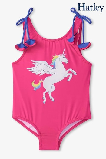 Hatley Purple Rainbow Pegasus Shoulder Bow Swimsuit (139189) | £24