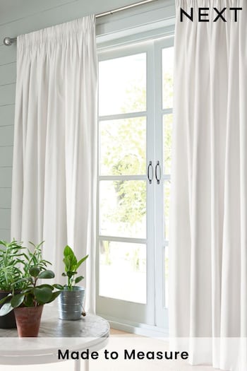 White Cotton Made To Measure Curtains (139586) | £61
