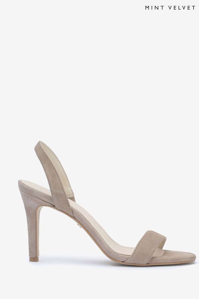 Buy Women s High Strappy Plain Sandals Brown Online Next UK