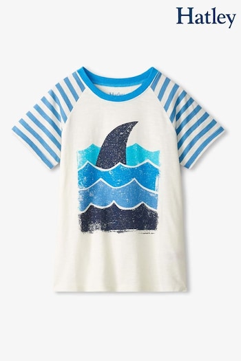 Hatley Shark Fin Waves Raglan White T-Shirt (139831) | £30