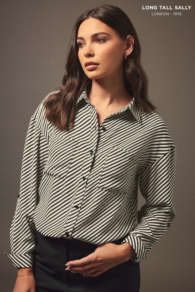 Buy Women s Tall Casual Shirts Black Online Next UK