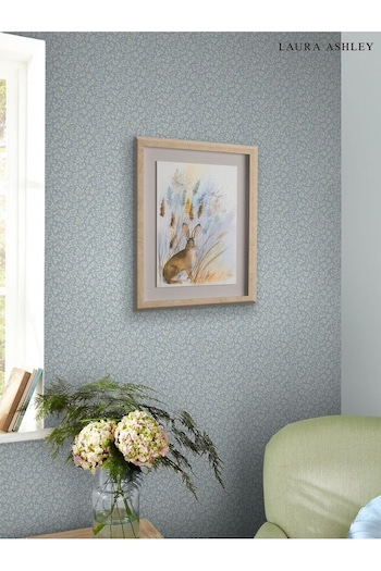Laura Ashley Pale Seaspray Blue Sweet Alyssum Wallpaper (140018) | £48