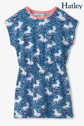 Hatley Blue Unicorn Garden Relaxed Dress (140176) | £25