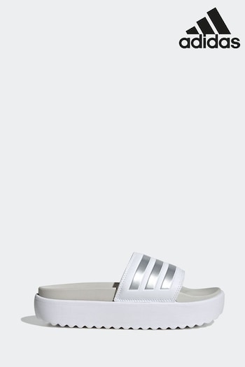adidas White ADILETTE Sanals (140420) | £45