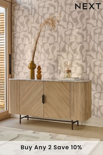 Natural Valencia Marble Mango Wood Large Sideboard (140459) | £950