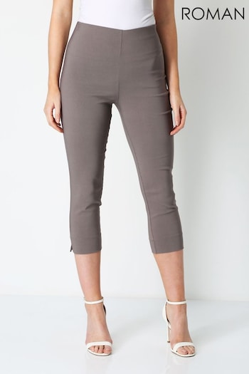 Roman Brown Cropped Stretch Trousers (140967) | £22