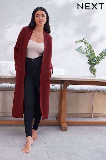 Berry Red Longline Knitted Cardigan (141070) | £44