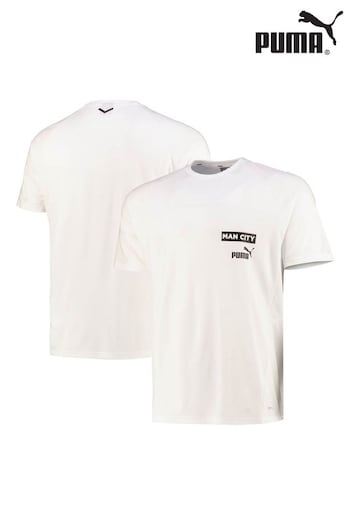 Puma White Manchester City Casuals T-Shirt hoodeds (141102) | £30