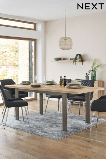 Light Bronx Oak Effect Rectangle 6 to 8 Seater Extending Dining Table (141256) | £475