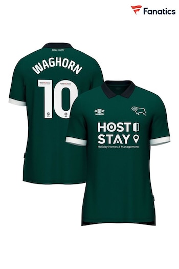 Fanatics Derby County Umbro Third Green Shirt 2023-24 - Waghorn 10 (141261) | £55