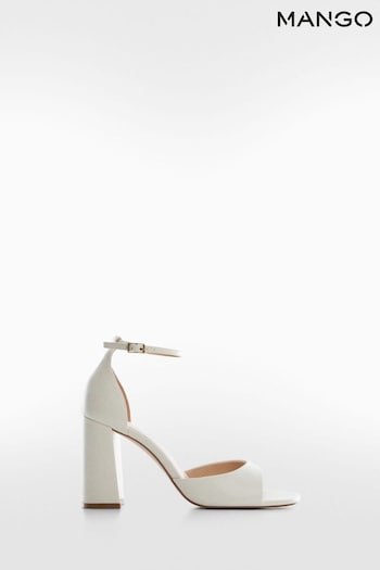 Mango Cream Wide Heel Sizzled Sandals With Bracelet (141439) | £46