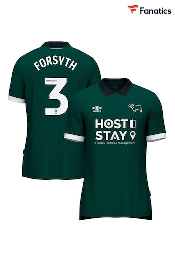 Fanatics Derby County Umbro Third Green Shirt 2023-24 - Forsyth 3 (141537) | £55