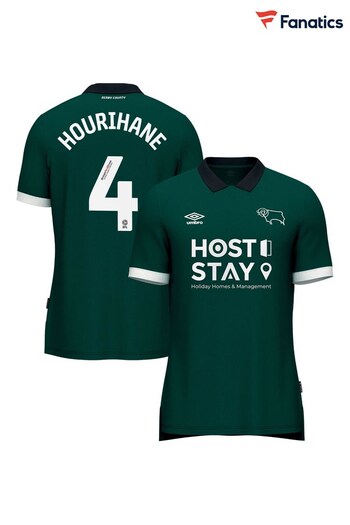 Fanatics Derby County Umbro Third Green Shirt 2023-24 - Hourihane 4 (141625) | £55