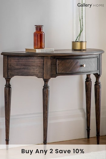 Gallery Home Brown Maddy Demi Lune Table (142424) | £530
