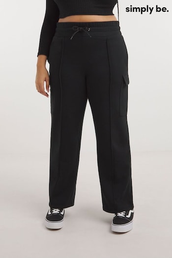 Simply Be Wide Leg Cargo Black Trousers (142557) | £26