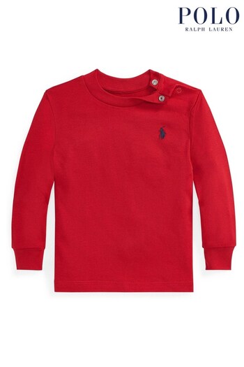 Polo celular Ralph Lauren Boy Red Long Sleeve Logo T-Shirt (142756) | £32