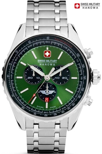 Swiss Military Silver Tone Hanowa Gents Afterburn Chrono Watch (143237) | £399