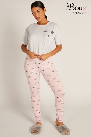Boux Avenue Grey Marl Peekaboo Koala Tee & Legging Pyjama Set (143279) | £32