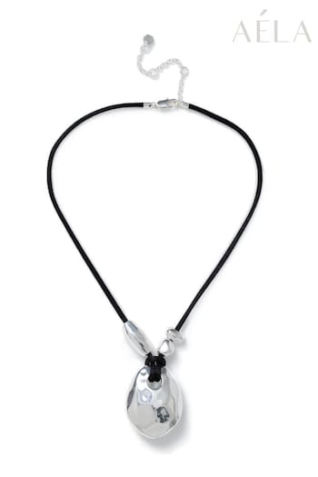 Aela Silver Tone Pendant On Cord Necklace (143694) | £20