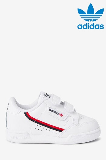 adidas coppmt Originals White Continental 80 Strap Close Infant Trainers (143741) | £35