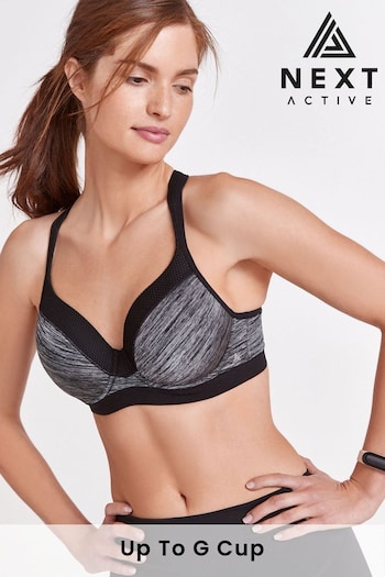Grey Marl Atelier-lumieresShops Active Sports High Impact Full Cup Wired Bra (143805) | £28