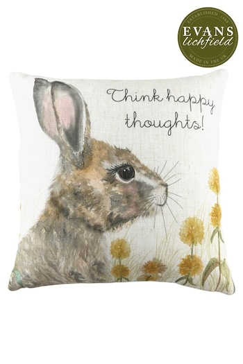 Evans Lichfield Multicolour Hand Painted Woodland Hare Cushion (144010) | £17