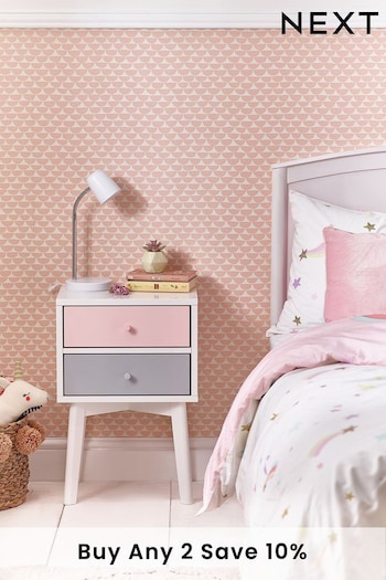 Pink Quinn Kids Wooden Bedside Table (144557) | £150