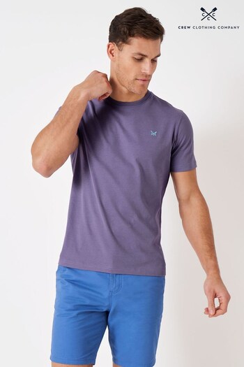 Crew pleated Clothing Company Purple Cotton Classic T-Shirt (144685) | £25